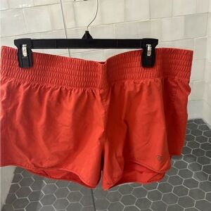 Orange Athletic Shorts with Elastic Waistband